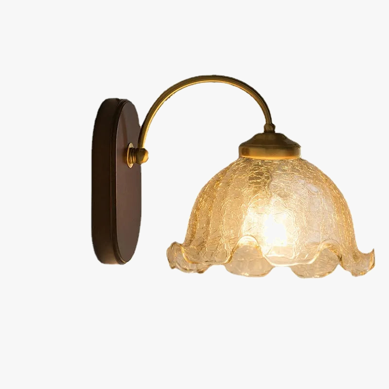 Applique murale verre fleur miroir salle bain lumière déco moderne simple