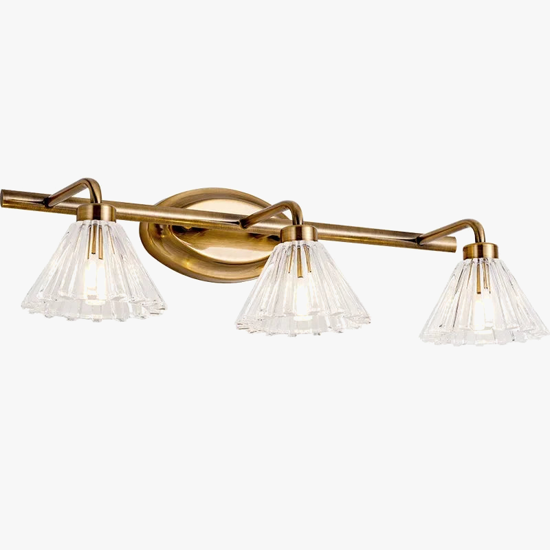 applique murale vintage led 2 ou 4 têtes abat-jour bronze clair