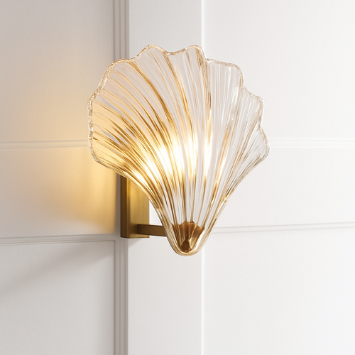 Applique murale vintage LED en verre style coquillage Glass