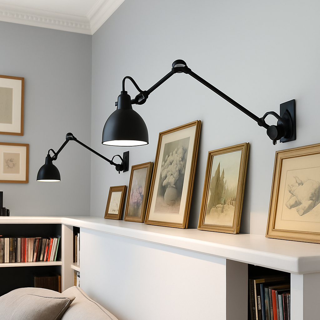 applique vintage en métal avec luminaires rotatifs