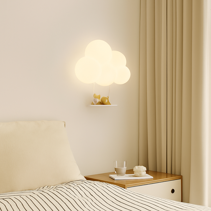 appliques murales led minimalistes singe lapin nuage pour enfants