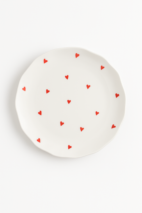 Assiette a gateau ceramique style coreen motif floral