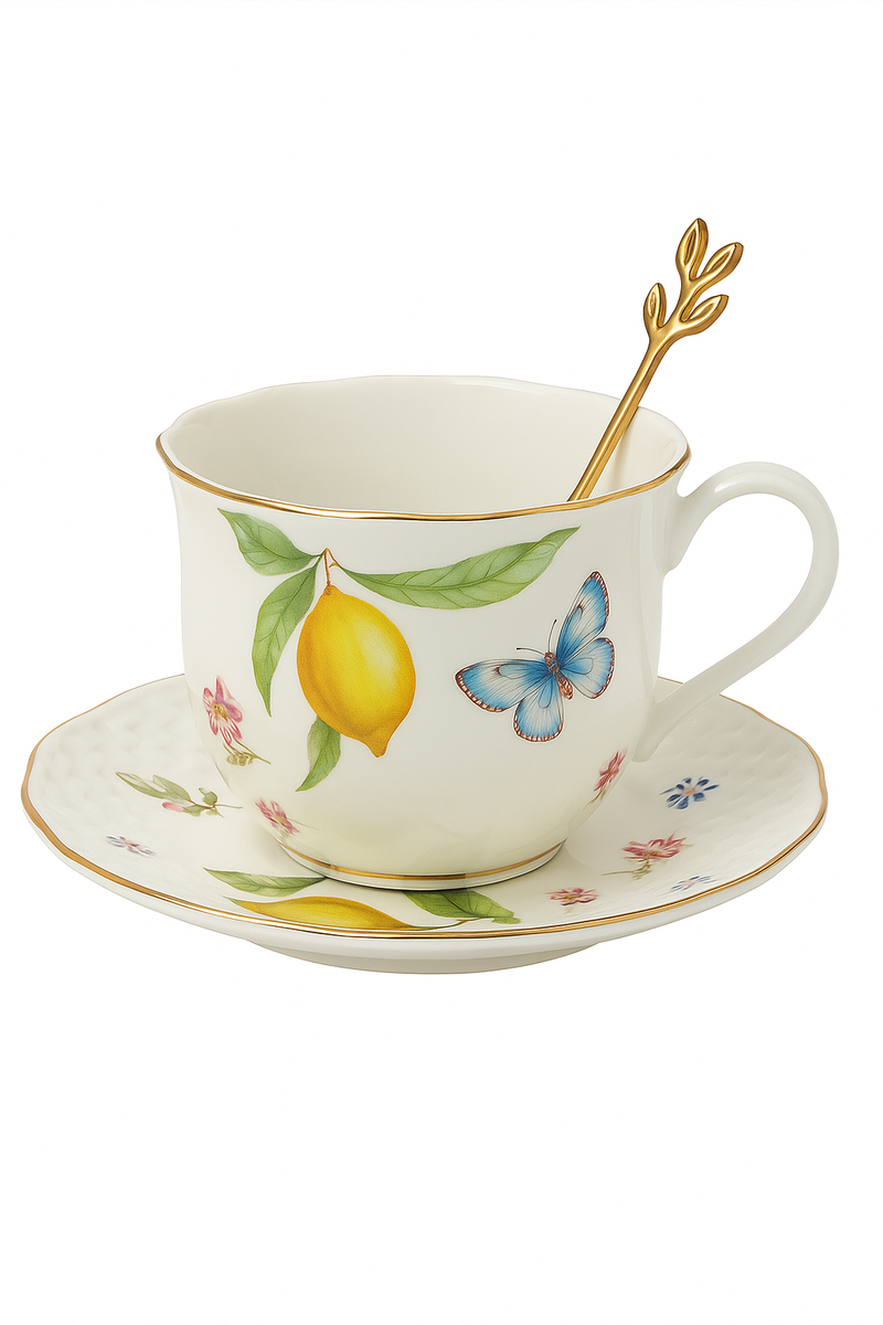 assiette ceramique motif citron style europeen elegante