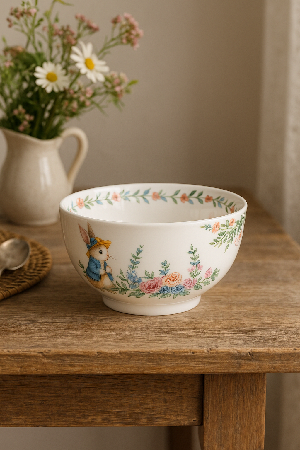 Assiette ceramique motif citrouille lapin style jardin mignon - vue 3 sur 3