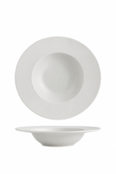 Assiette creuse ceramique style chapeau paille japonais rayures