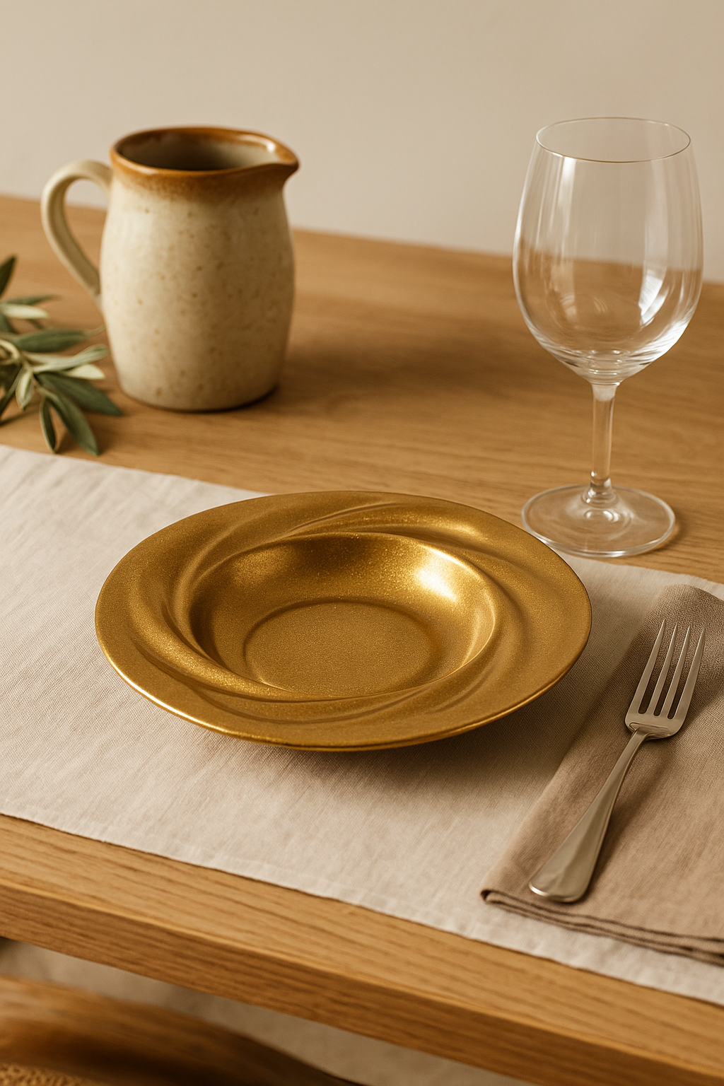 Assiette creuse inox style retro luxe pour salade - vue 3 sur 3