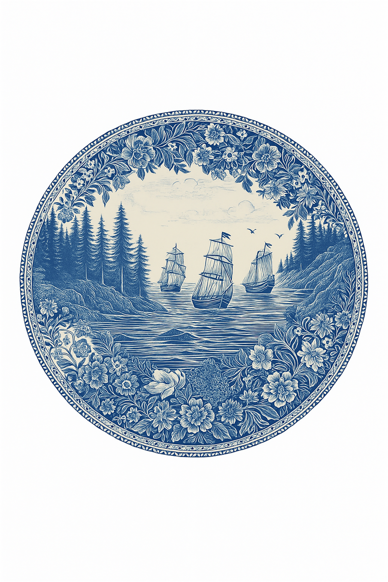Assiette decorative vintage ceramique motif nautique murale suspendre