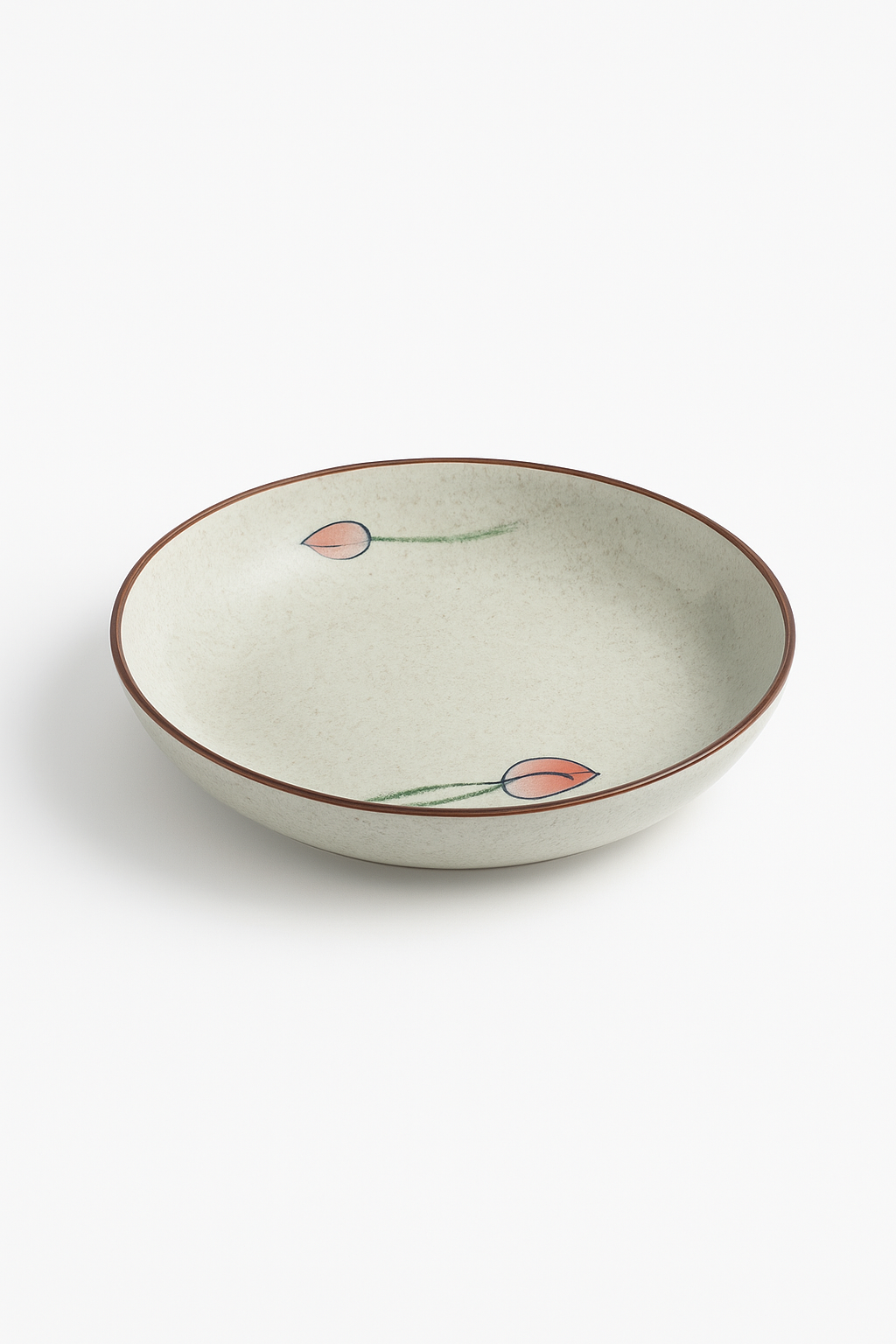 Assiette dessert japonaise ceramique motif floral peinte main - vue 2 sur 3