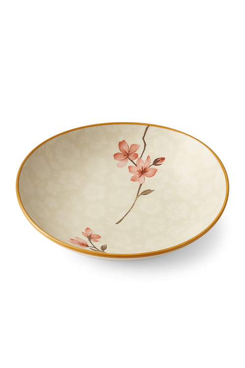 Assiette japonaise ceramique florale plat rond bol profond