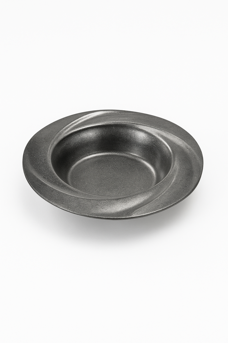 Assiette retro acier inoxydable style restaurant luxe
