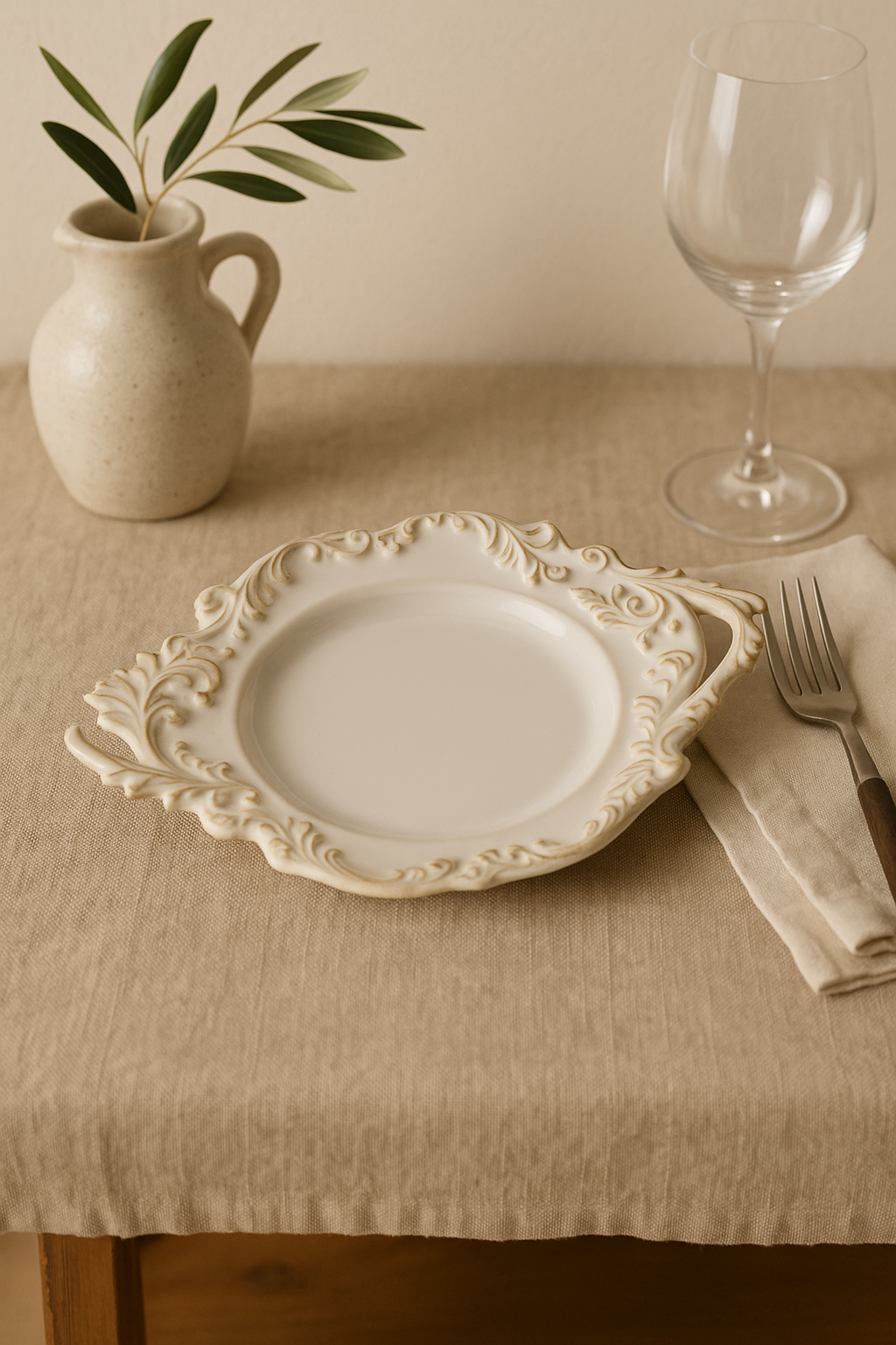 Assiette retro française ceramique pour pates dessert luxe - vue 3 sur 3
