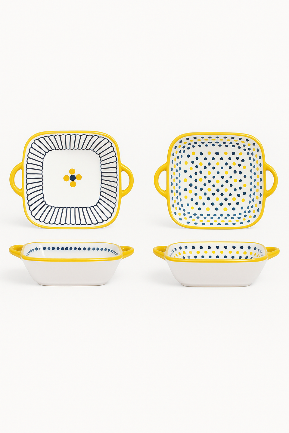Assiettes céramique 20 cm style japonais relief x4