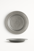 Assiettes plates nordiques vintage acier inoxydable steak dessert
