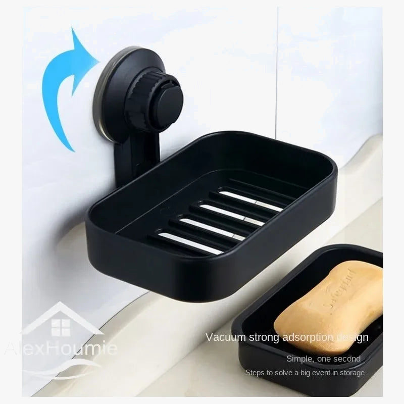boîte à savon avec égouttoir et ventouse pour salle de bain