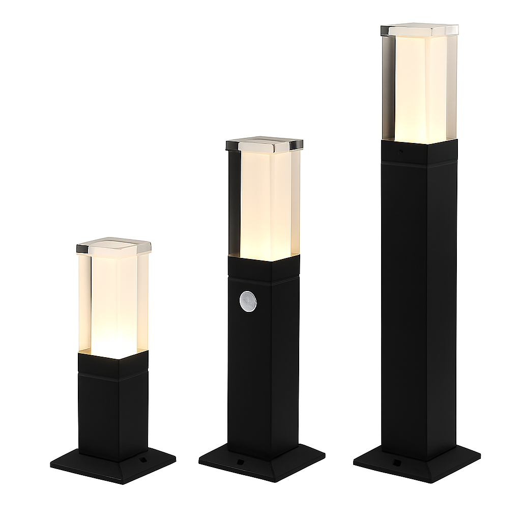 bornes lumineuses led étanches avec détecteur de mouvement pour jardin extérieur - vue 7 sur 17