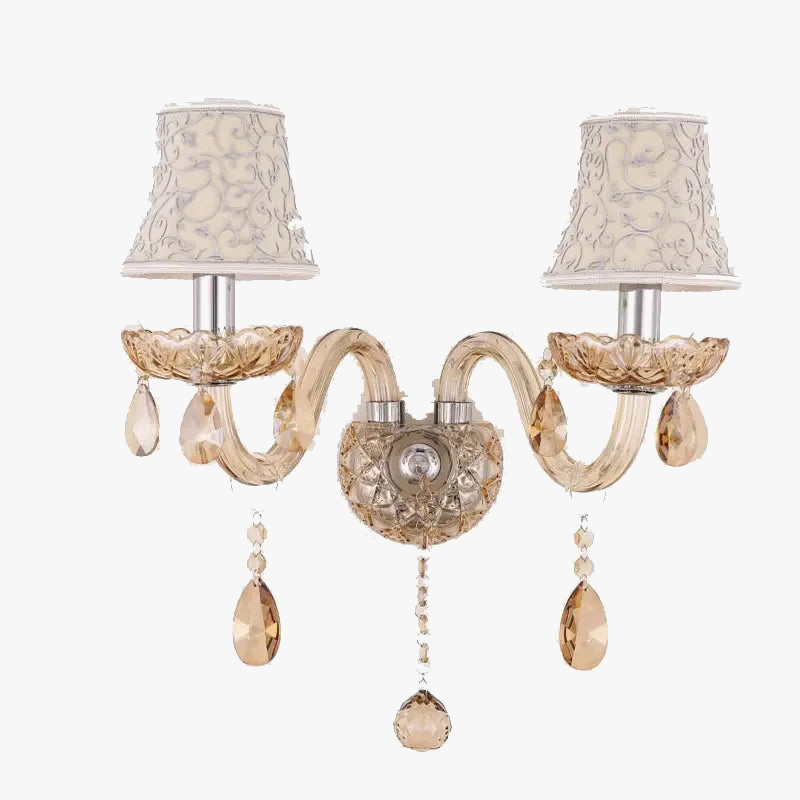 Applique murale Bougie en cristal de couleur Cognac de Style européen