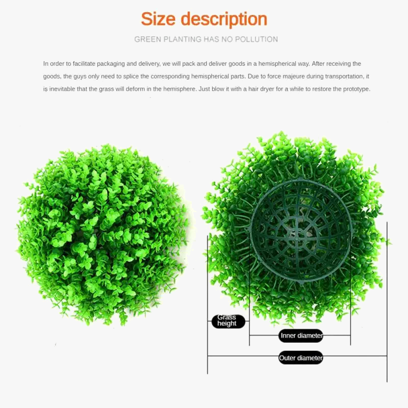 boule de plantes artificielles pour décoration extérieure jardin