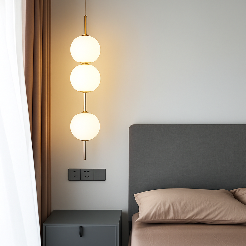 Boule de verre suspension pour chambre chevet lampe suspendue lustres de plafond éclairage moderne décoration entrée Luminaire Led