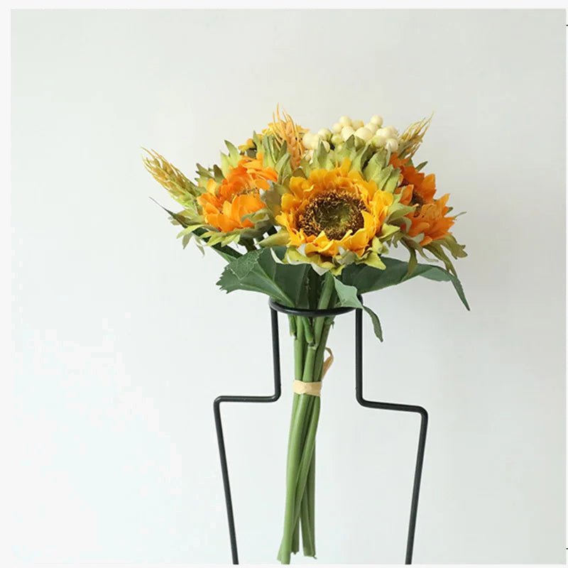 bouquet de tournesols artificiels pour mariage et décoration florale