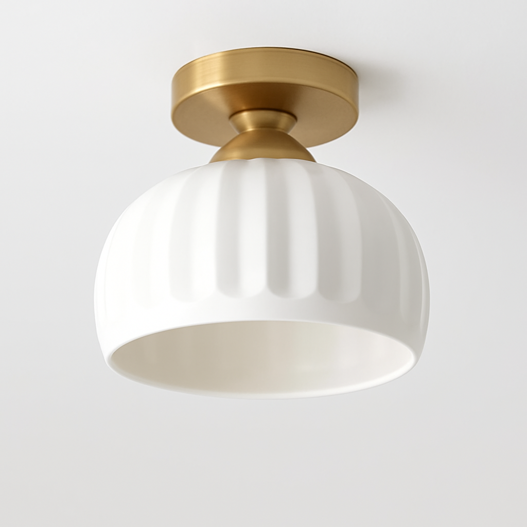 Céramique verre Led couloir plafonnier pour allée couloir vestiaire balcon nordique E27 acrylique lustre reste luminaires - vue 10 sur 23
