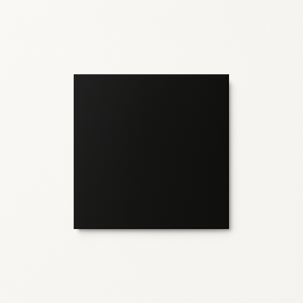 Cache prise plate en acier noir mat