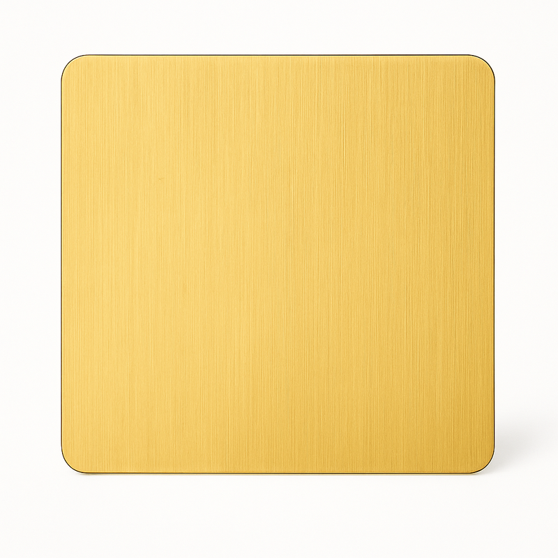 Cache prise vide en acier doré brossé bords arrondis