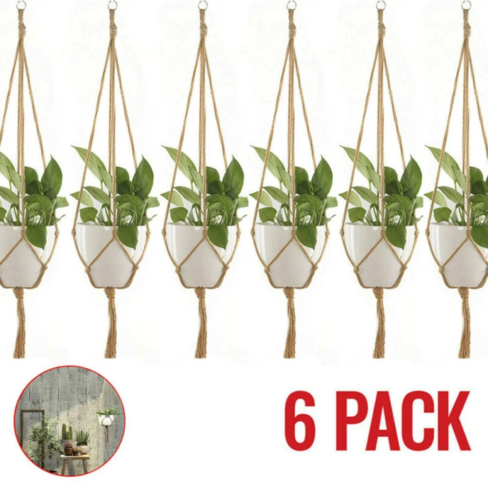 Cintre à plantes en macramé pour intérieur et extérieur