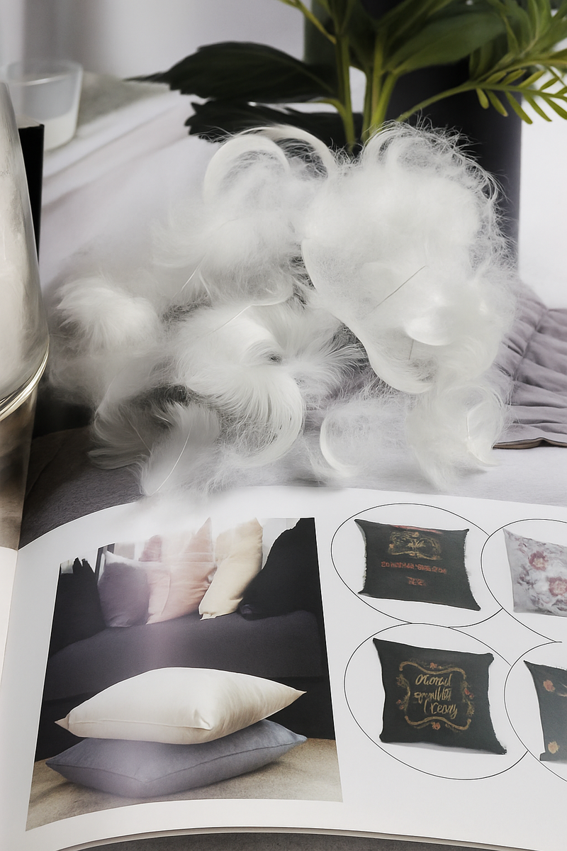 coussin décoratif en duvet d'oie en coton doux