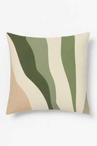 coussin décoratif à motif végétal vert pour un intérieur apaisant