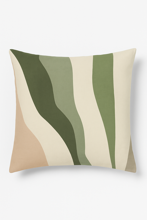 coussin décoratif à motif végétal vert pour un intérieur apaisant