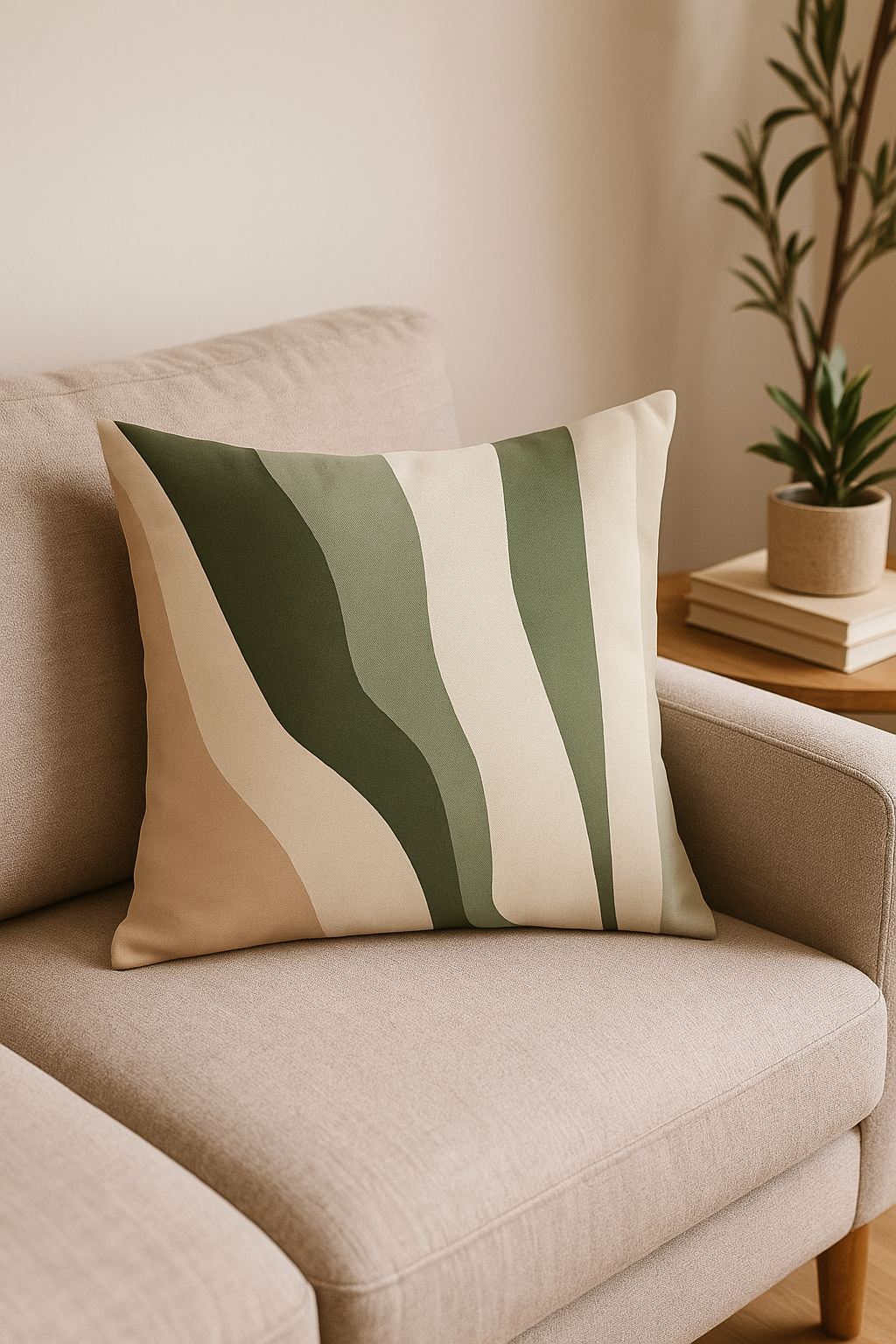 coussin décoratif à motif végétal vert pour un intérieur apaisant - vue 3 sur 2