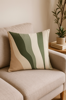 coussin décoratif à motif végétal vert pour un intérieur apaisant