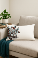 coussin décoratif rectangulaire motif plumes 30x50 cm