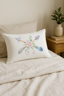 coussin décoratif rectangulaire motif plumes 30x50 cm