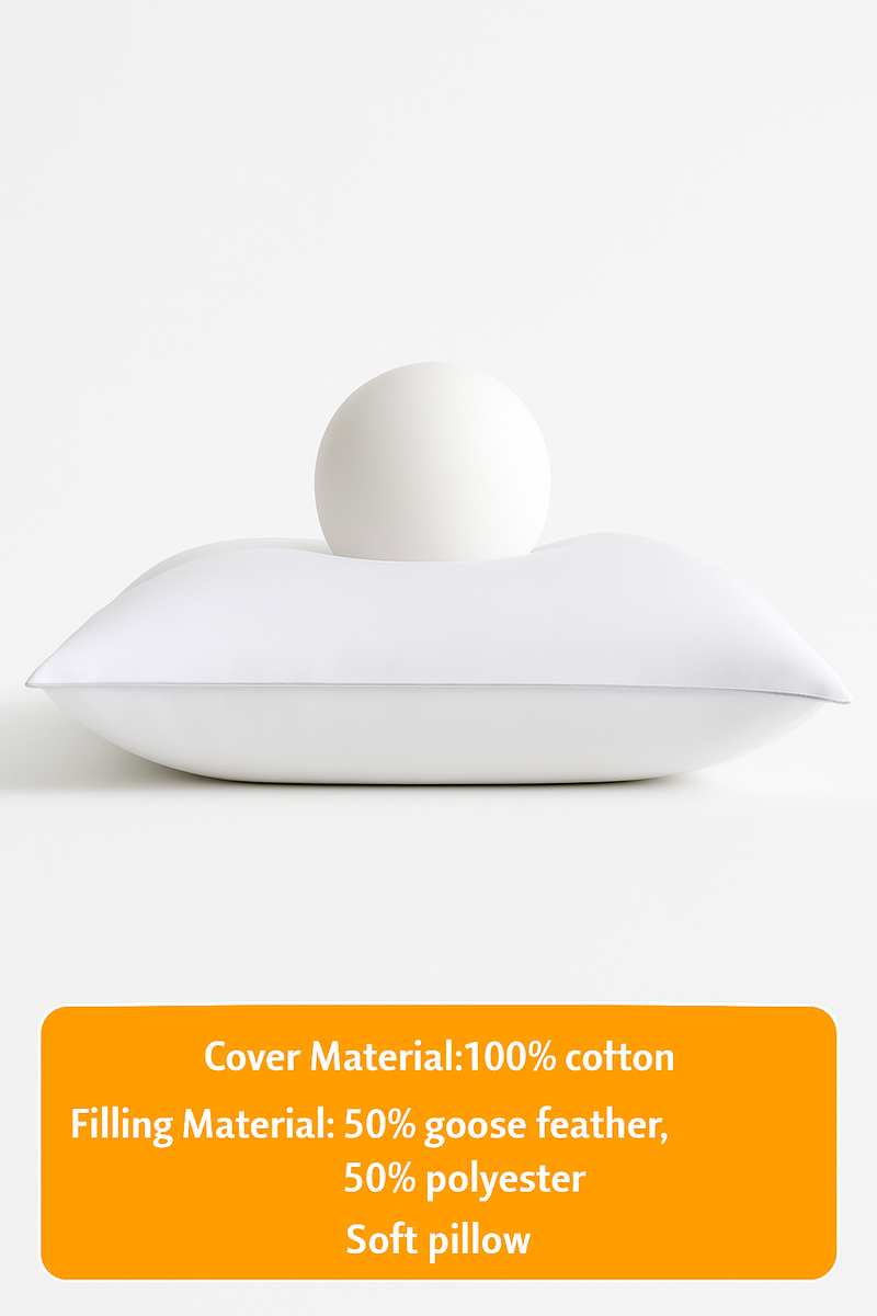 coussin en duvet d'oie hypoallergénique pour un confort optimal