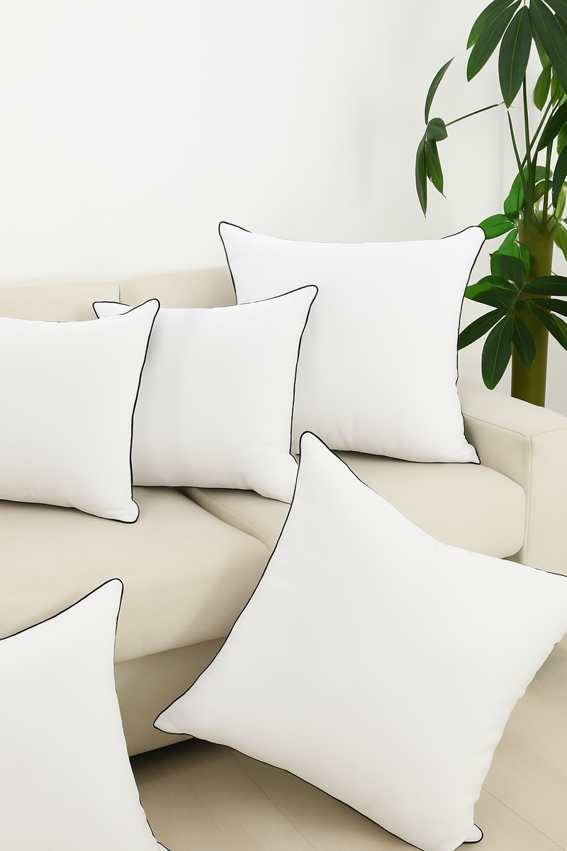 coussin en tissu brossé gaufré 45x45 et 35x55 cm garnissage coton PP