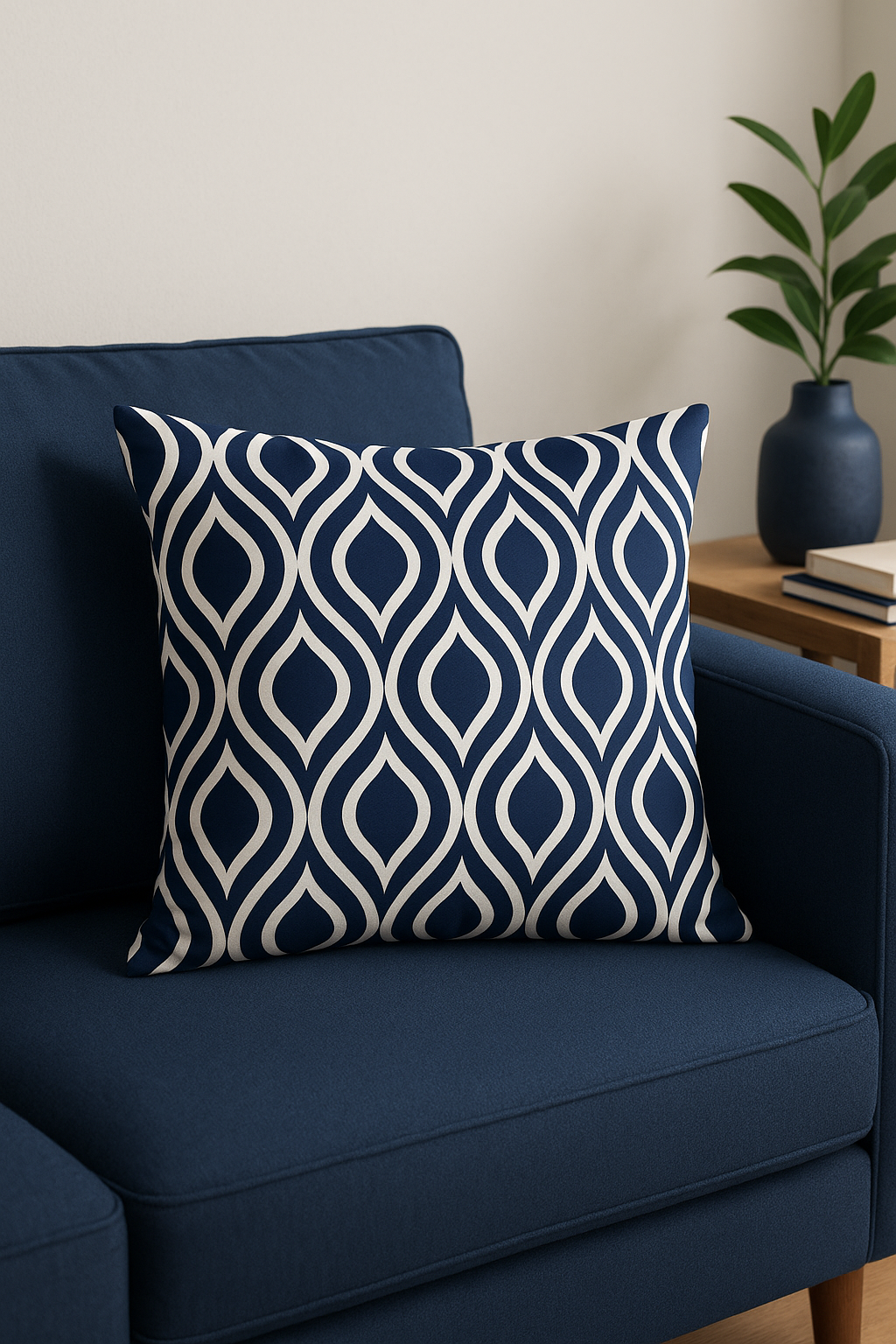 coussin géométrique bleu marine housse de coussin décorative pour canapé