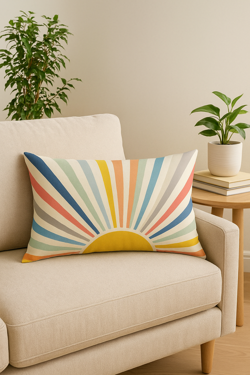 coussin lombaire géométrique abstrait double face décoratif
