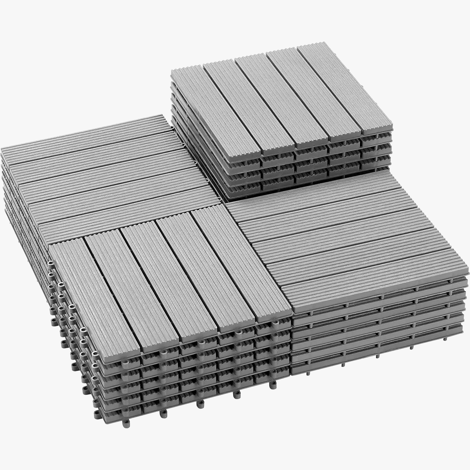 Dalles terrasse clipsables bois composite 30x30 drainage