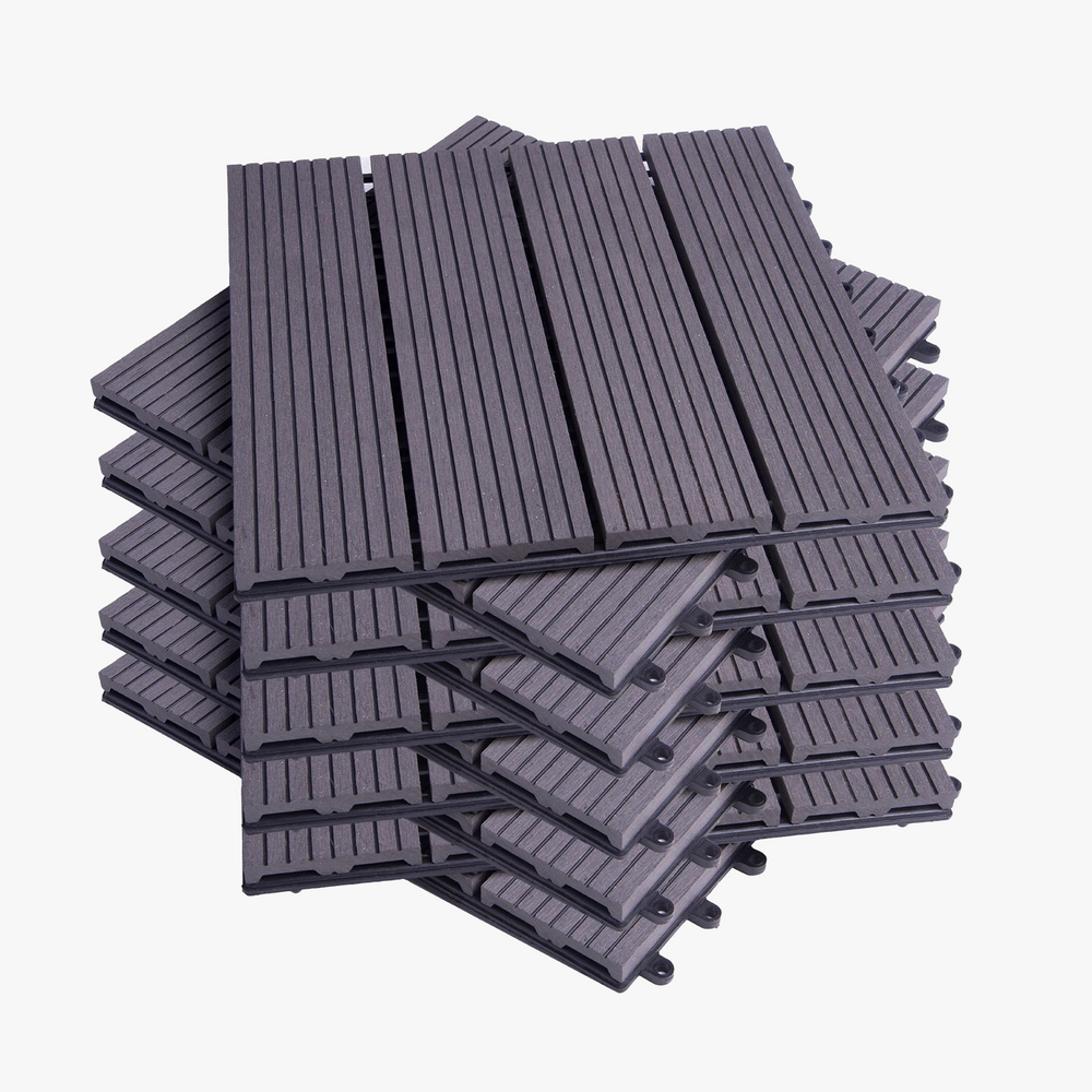 Dalles terrasse clipsables wpc effet bois 30x30