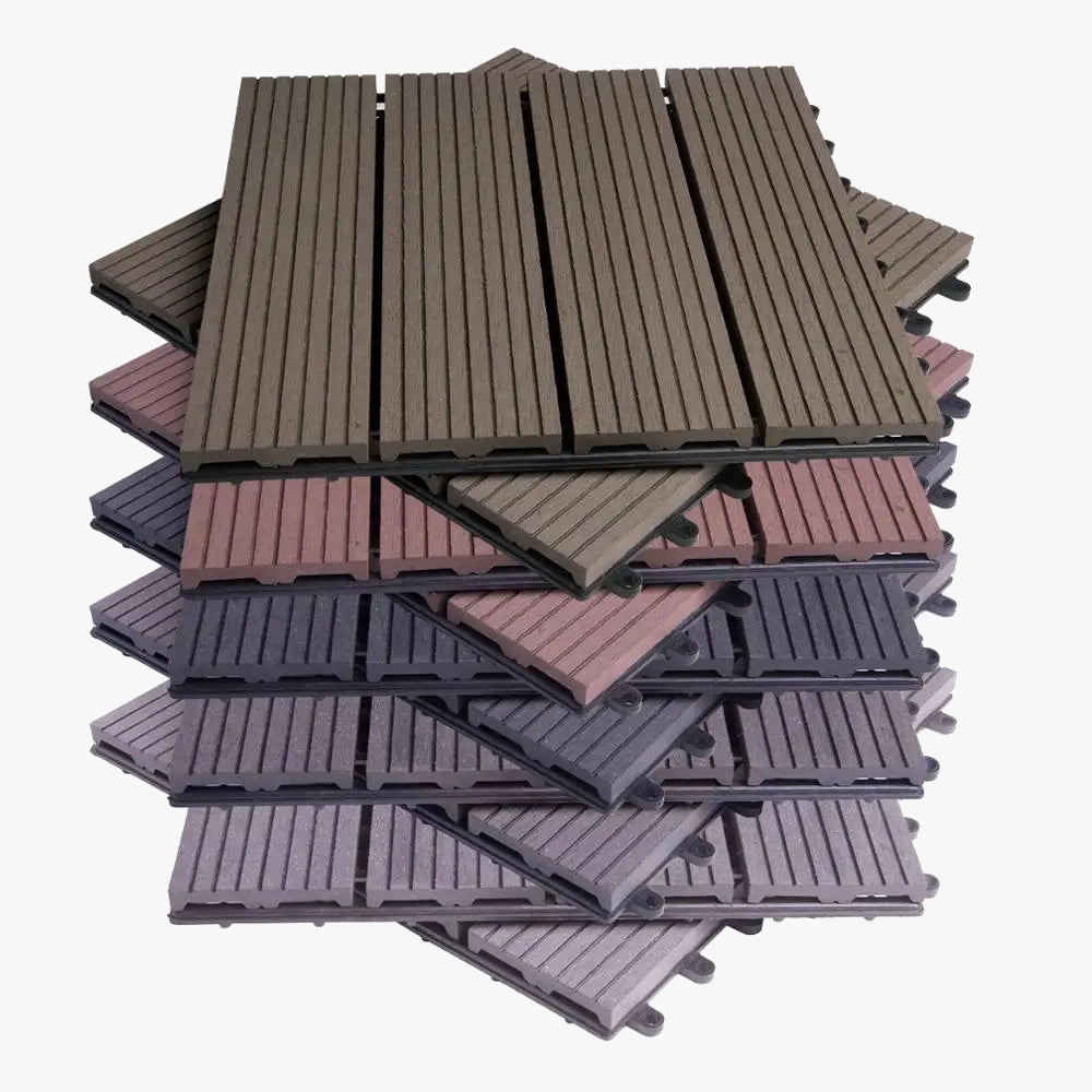 Dalles terrasse wpc effet bois clipsables 30x30 11pcs