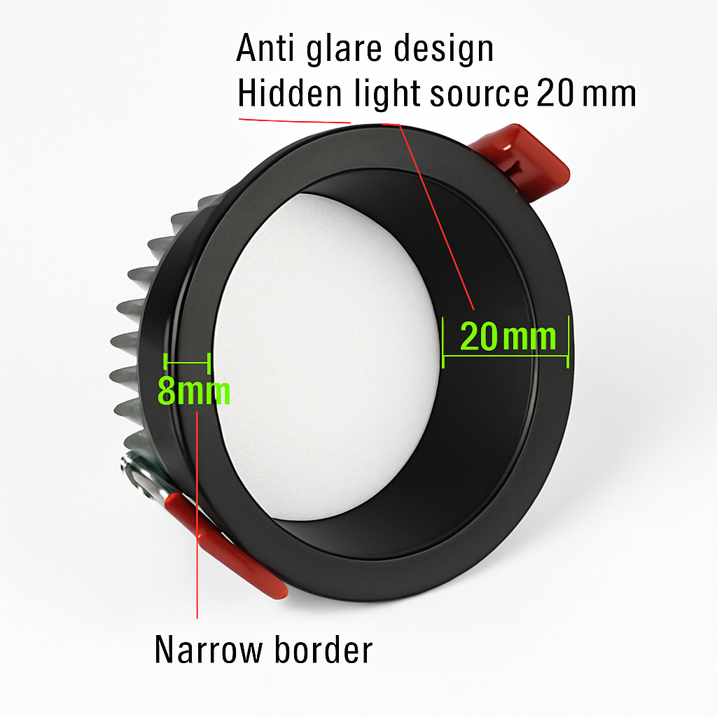 encastré led spot anti-éblouissement aluminium projecteur à intensité variable - vue 6 sur 22