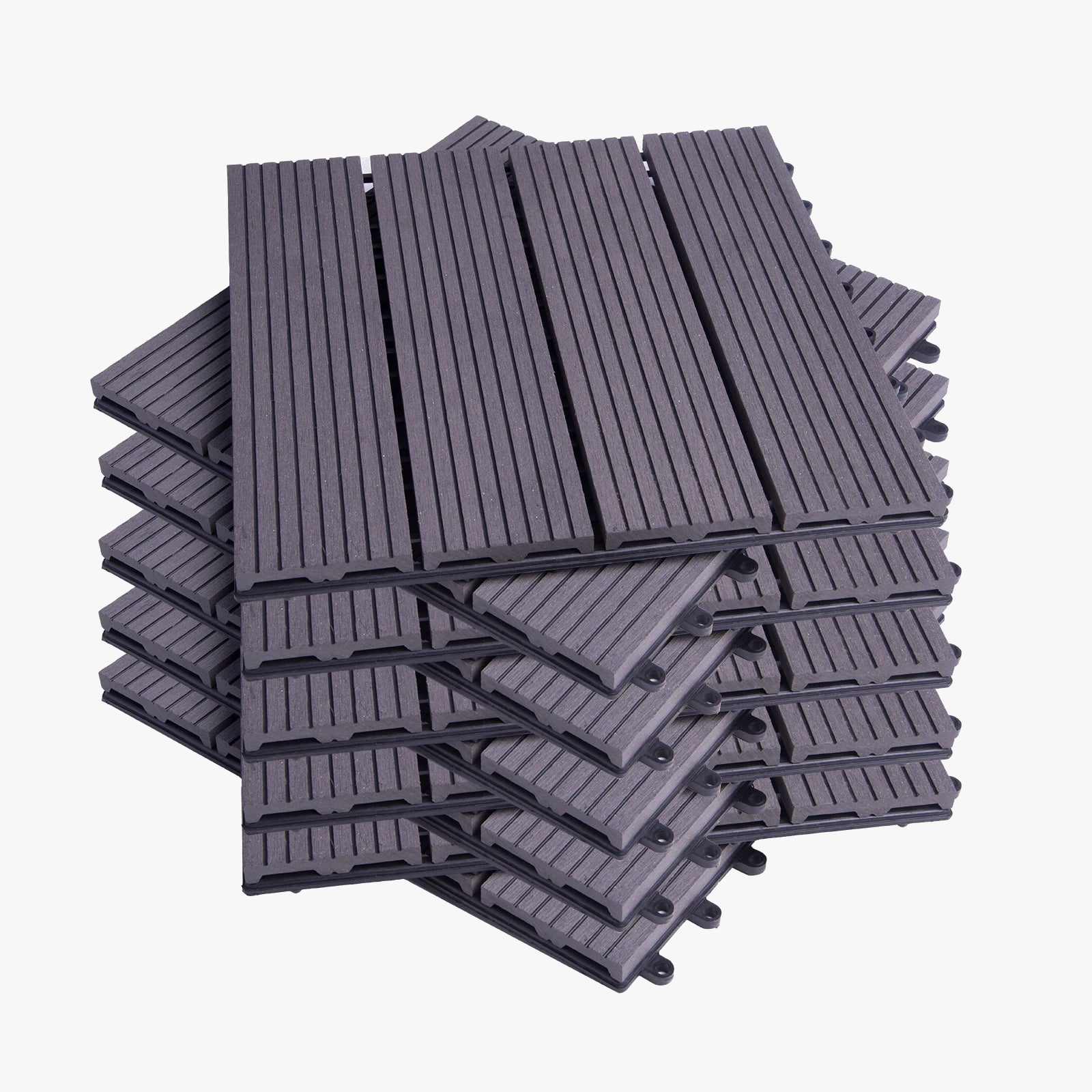Ensemble 11 dalles terrasse wpc clipsables 30x30