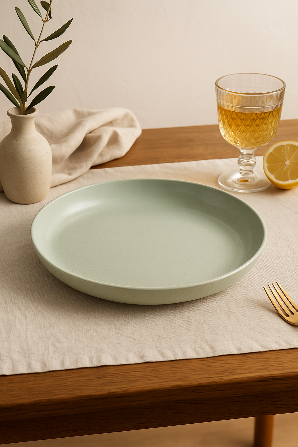 Ensemble 4 assiettes creuses plastique motif blé legeres - vue 3 sur 3