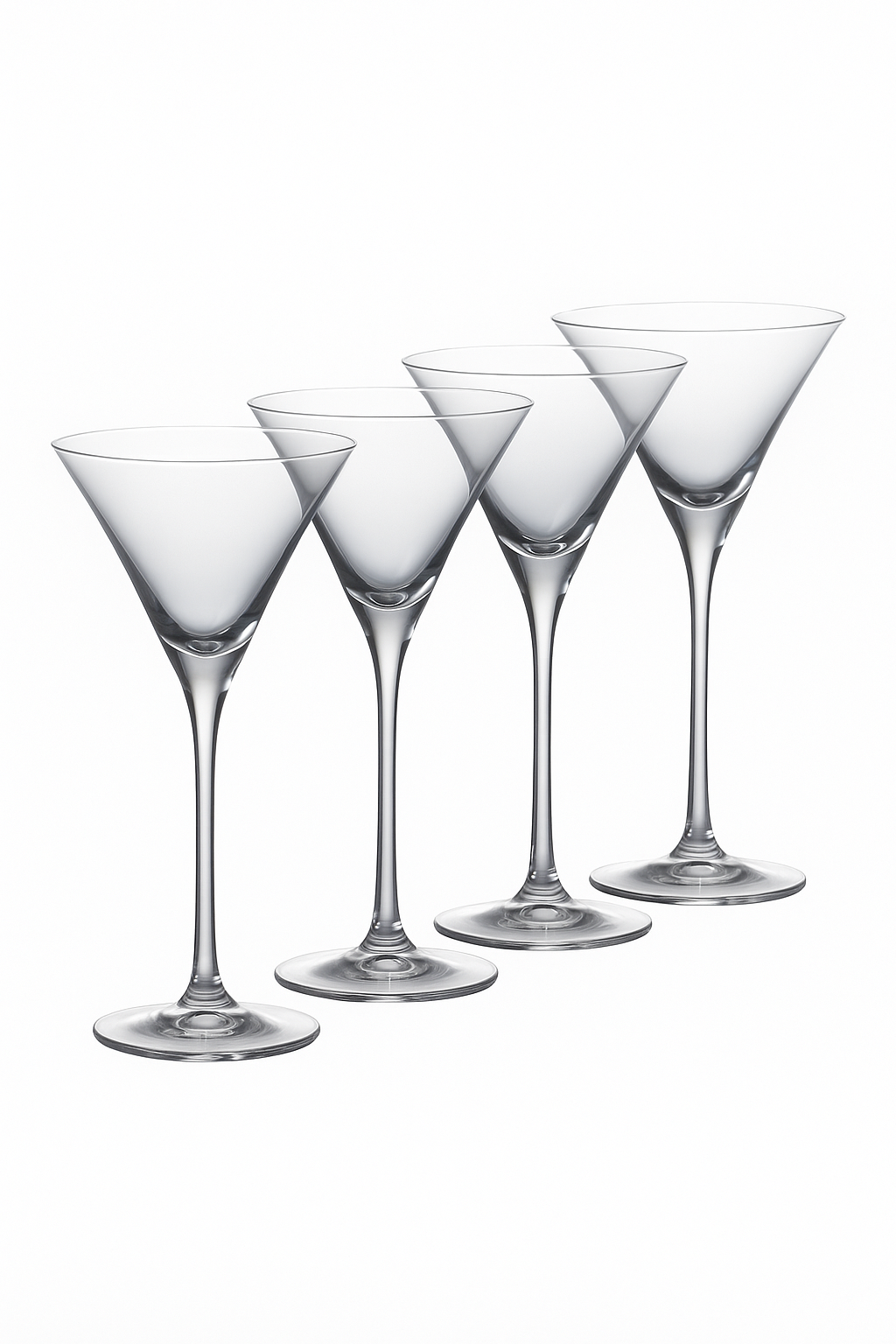 Ensemble 4 verres martini elegants en verre 130ml
