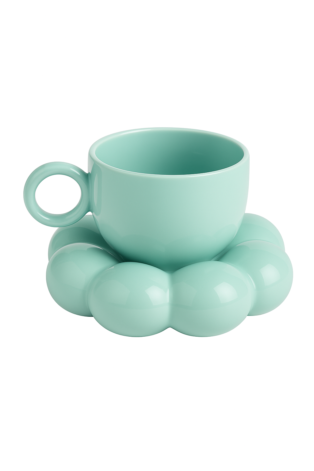 Ensemble tasses céramique nuage soucoupe fleurs style créatif