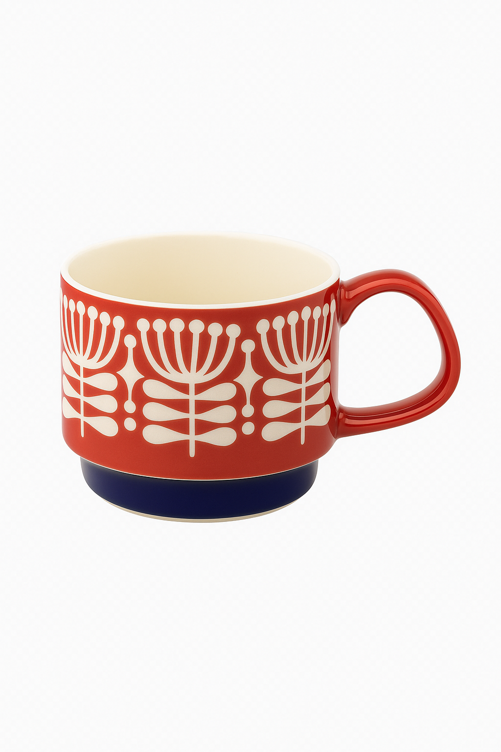 Ensemble tasses japonaises florales ceramique style retro