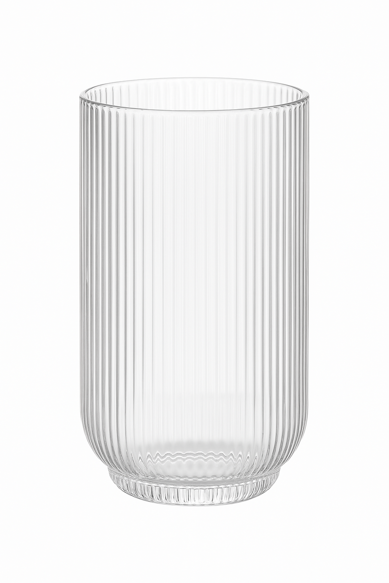 Ensemble verres vin rayés tige courte large ouverture