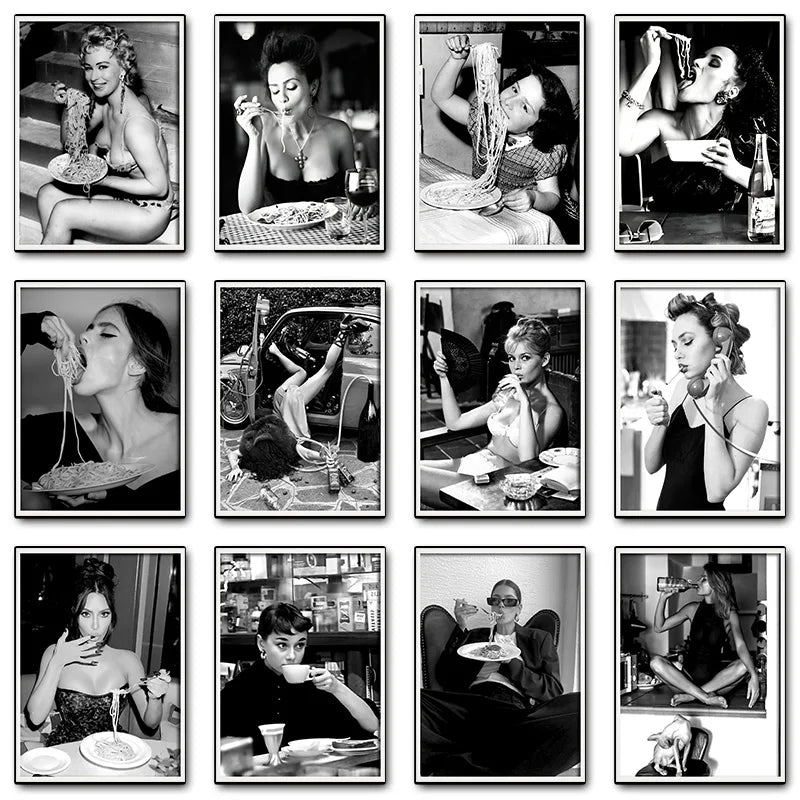 femmes-buvant-du-vin-et-mangeant-des-spaghettis-affiche-d-corative-1.png
