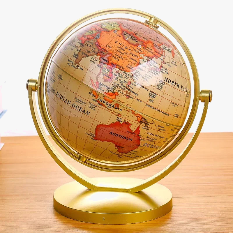 globe terrestre rétro rotatif haute définition pour étudiants en géographie